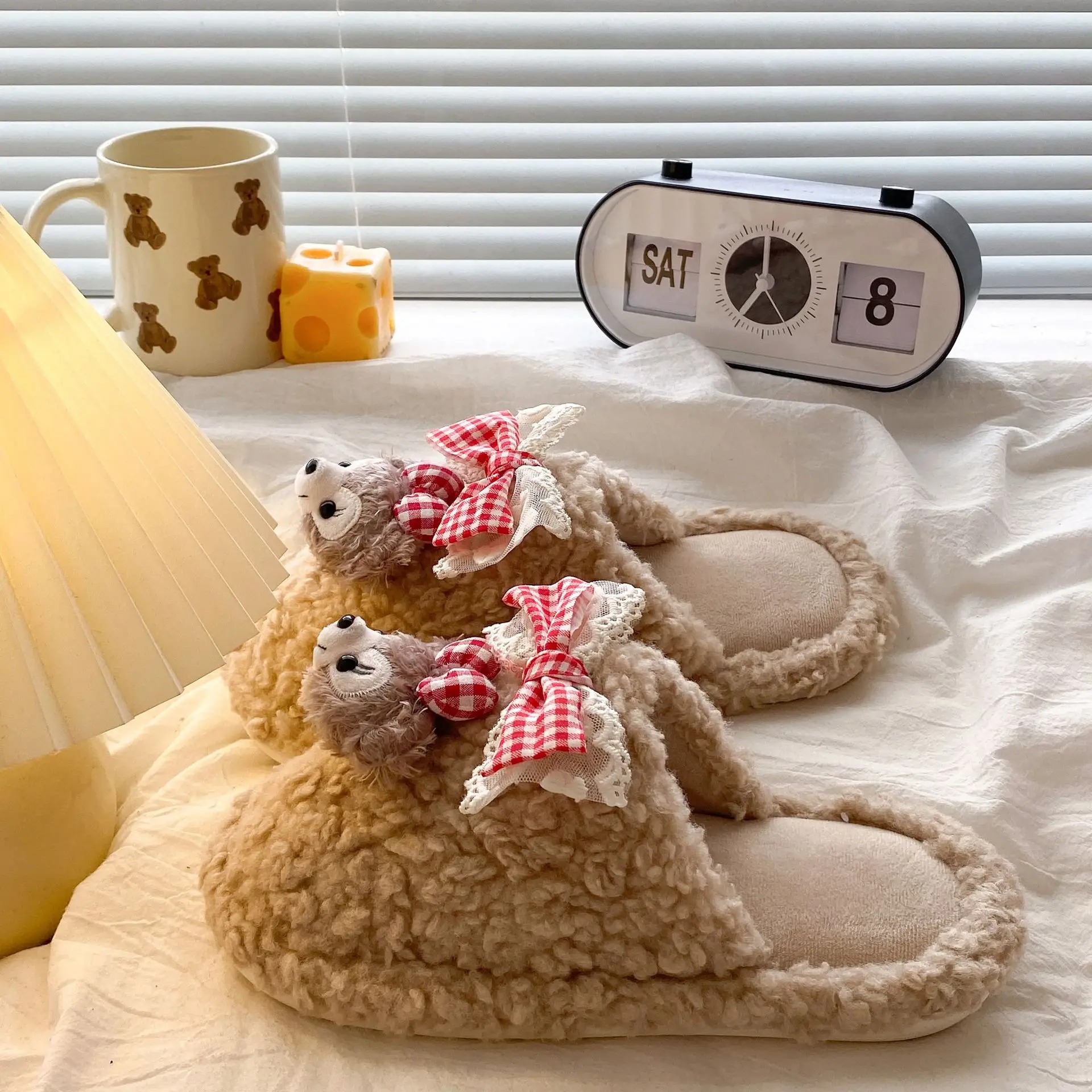 Cute Furry Slippers Women 2025 Warm Cotton - Image 35