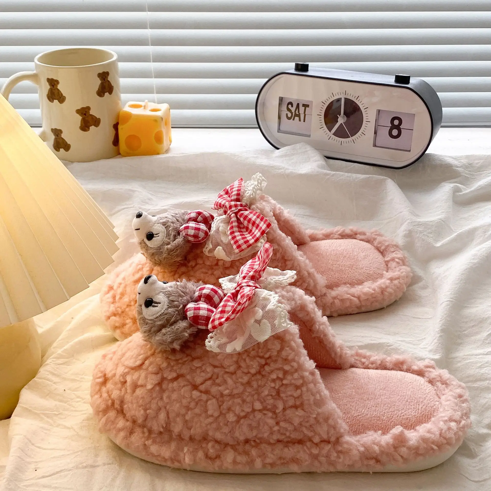 Cute Furry Slippers Women 2025 Warm Cotton - Image 36