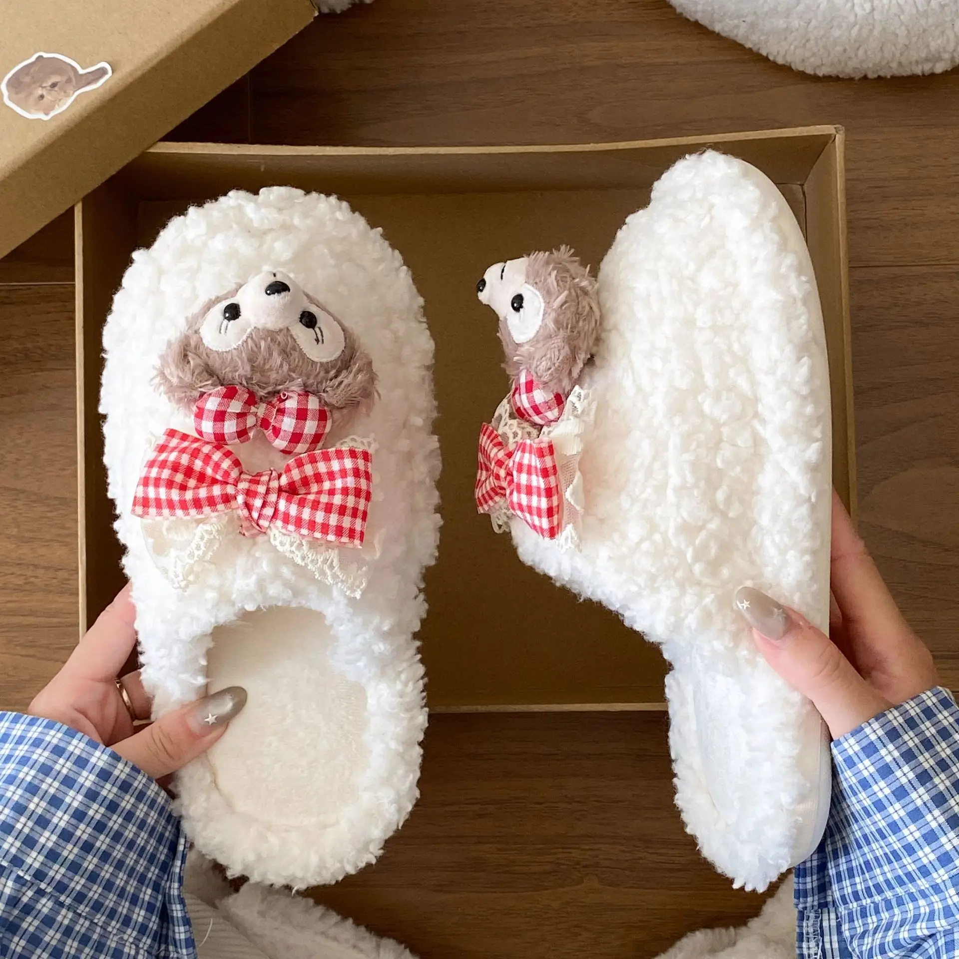 Cute Furry Slippers Women 2025 Warm Cotton - Image 37