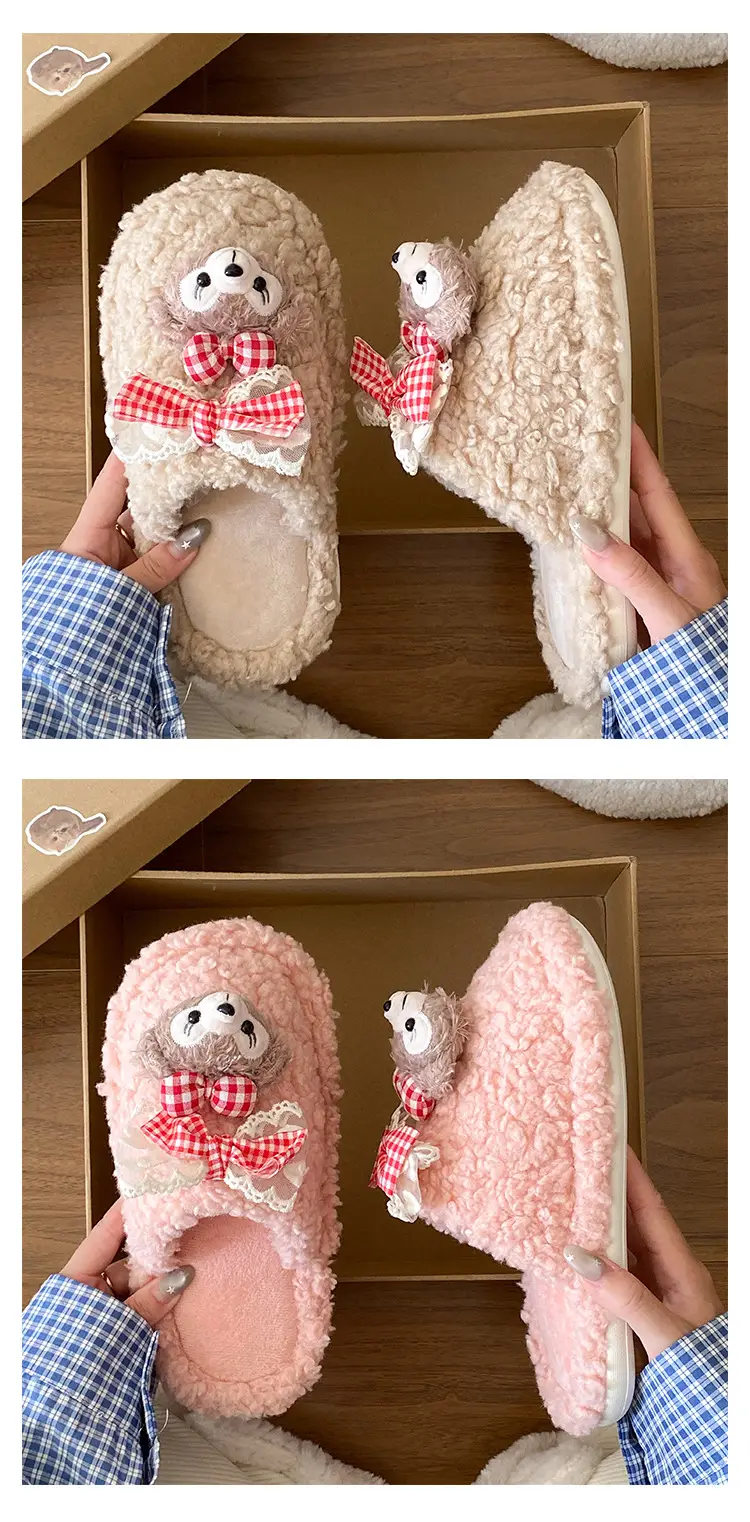 Cute Furry Slippers Women 2025 Warm Cotton — feature 12