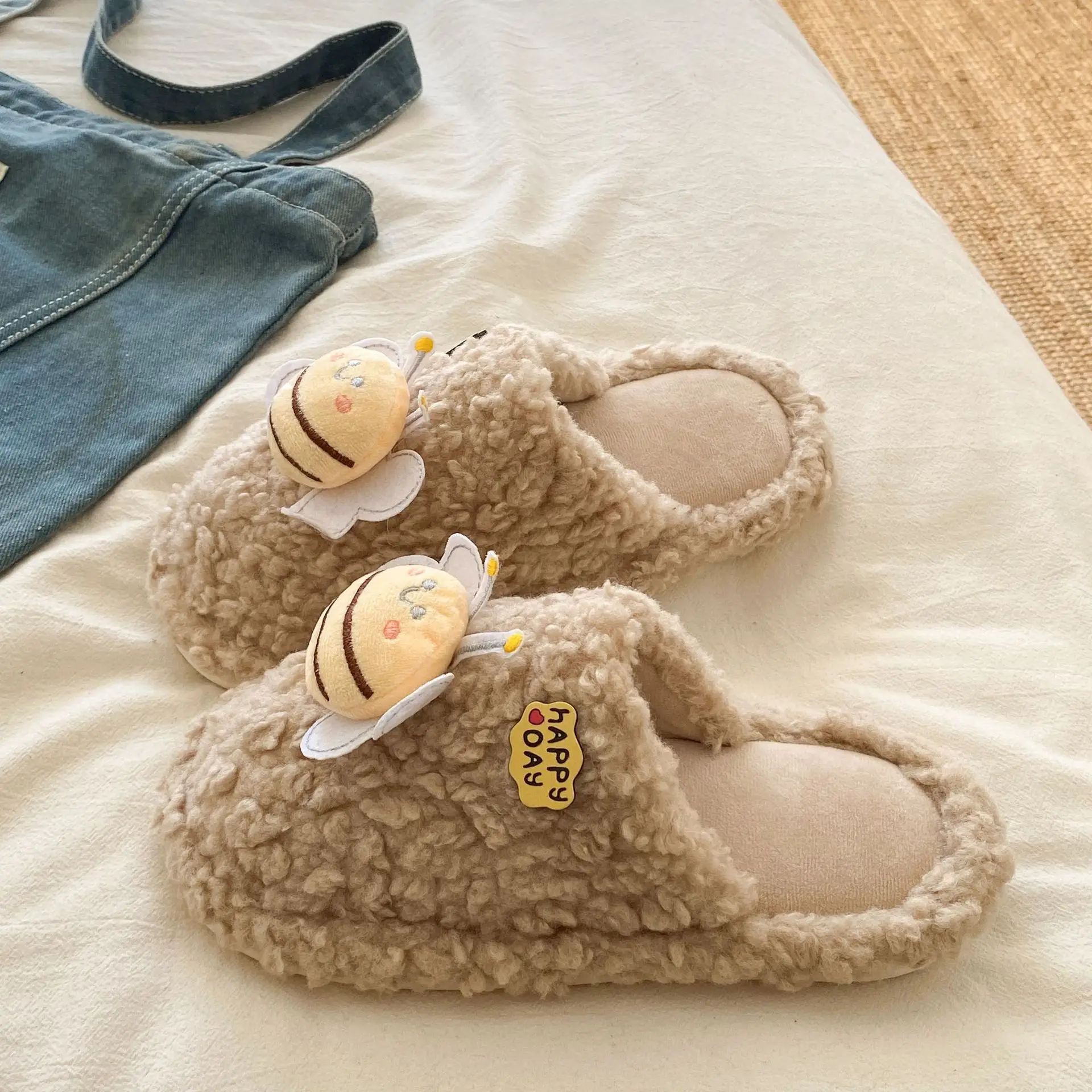 Cute Furry Slippers Women 2025 Warm Cotton - Image 12