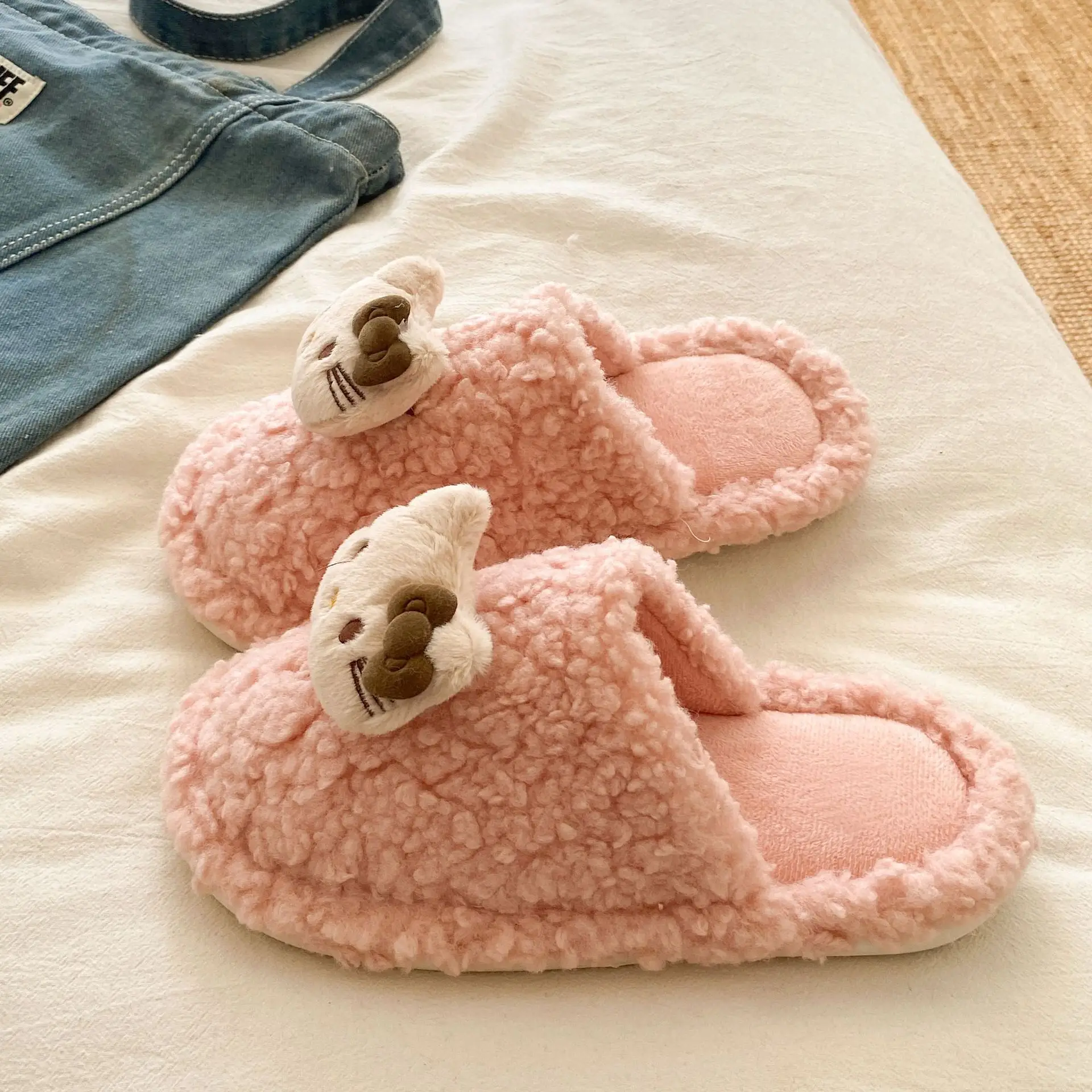 Cute Furry Slippers Women 2025 Warm Cotton - Image 22
