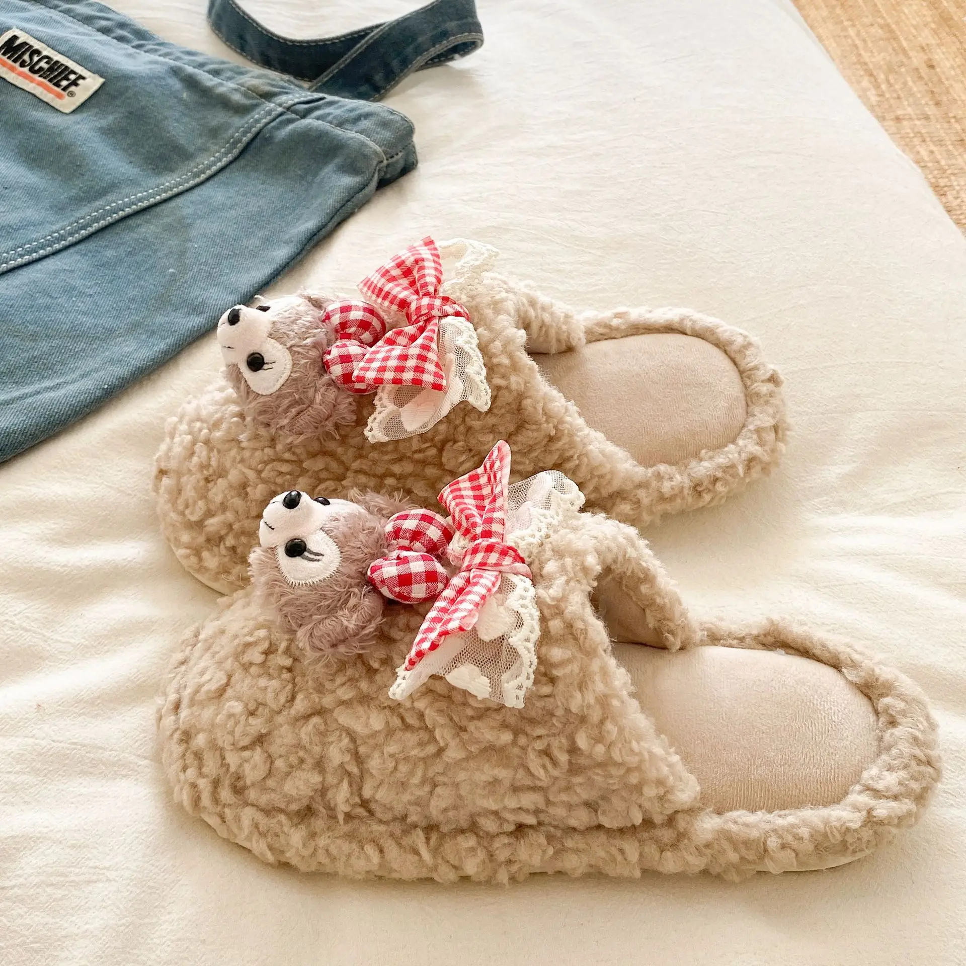Cute Furry Slippers Women 2025 Warm Cotton - Image 4