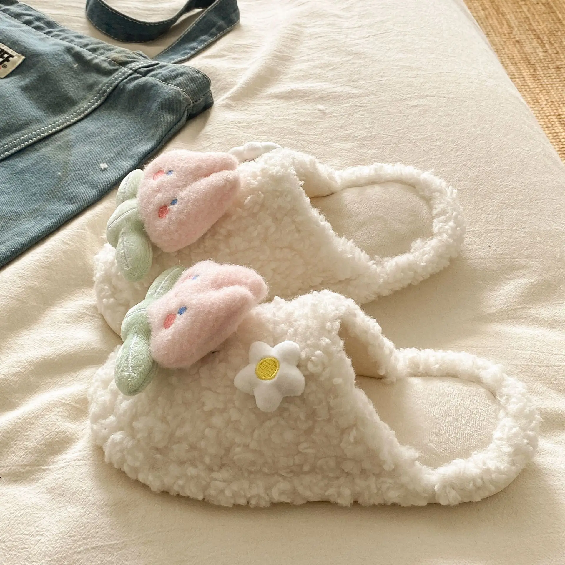 Cute Furry Slippers Women 2025 Warm Cotton - Image 8