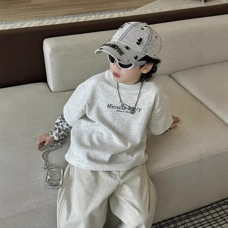 Boys Sweatshirt Set Beige 2-Piece Autumn 2025 - Image 5