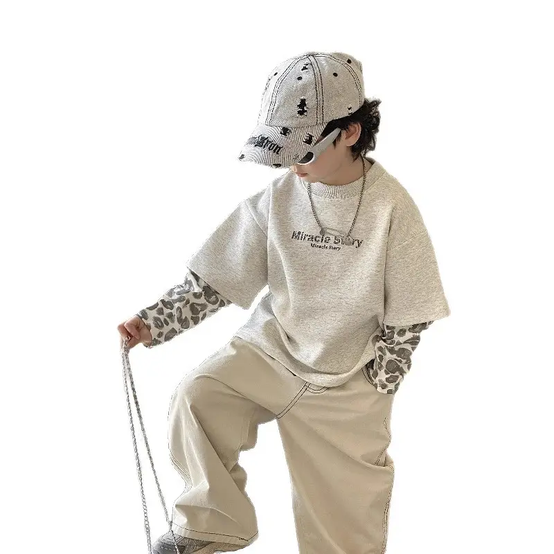 Boys Sweatshirt Set Beige 2-Piece Autumn 2025 - Image 6