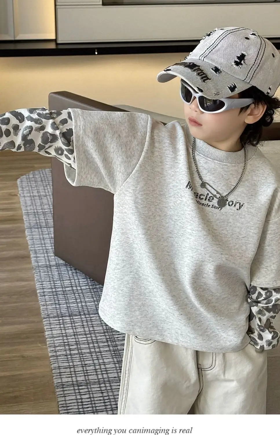 Boys Sweatshirt Set Beige 2-Piece Autumn 2025 — feature 1