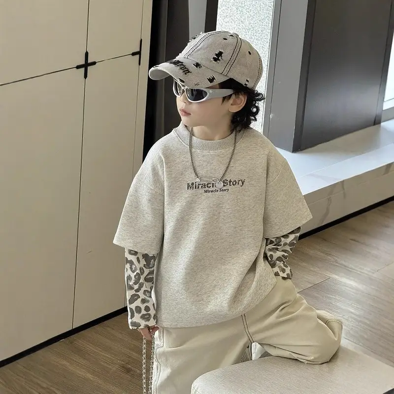 Boys Sweatshirt Set Beige 2-Piece Autumn 2025 — feature 10