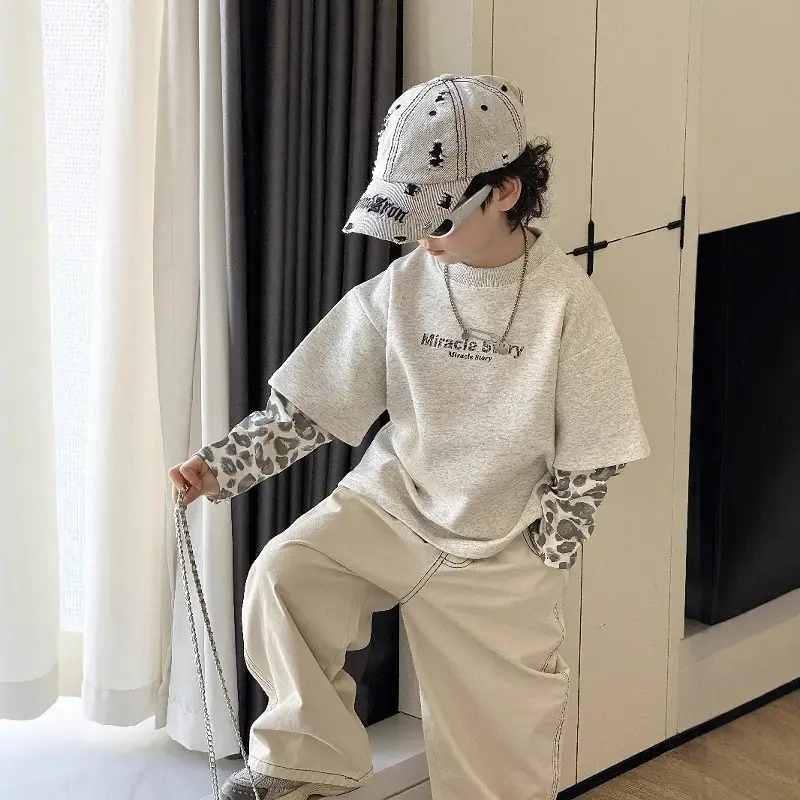 Boys Sweatshirt Set Beige 2-Piece Autumn 2025 — feature 5