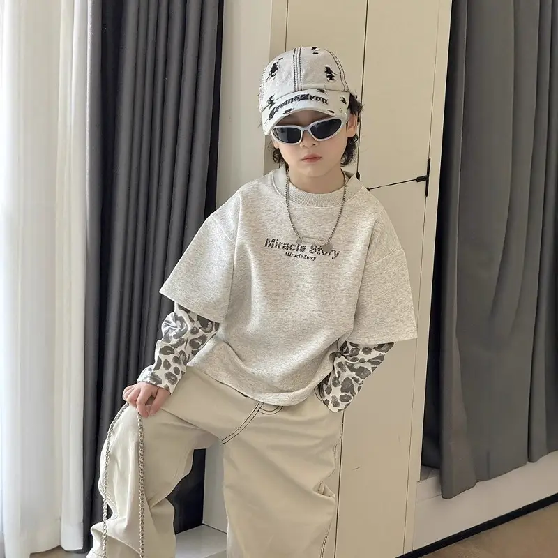Boys Sweatshirt Set Beige 2-Piece Autumn 2025 — feature 6