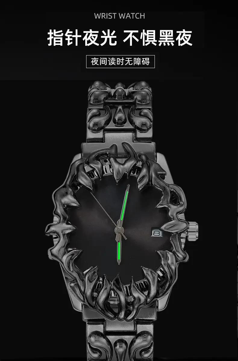 Millennial Original Y2K Alien Claw Alabaster European and American Style Niche Waterproof Quartz Watch with Luminous Feature — feature 10