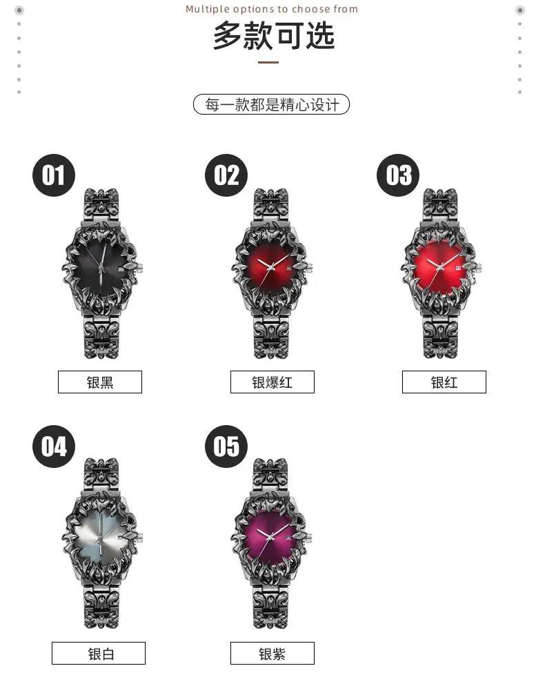 Millennial Original Y2K Alien Claw Alabaster European and American Style Niche Waterproof Quartz Watch with Luminous Feature — feature 12