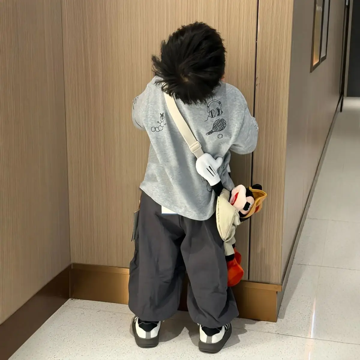 Kids Korean Style Grey T-Shirt Set 2025 Autumn — feature 2