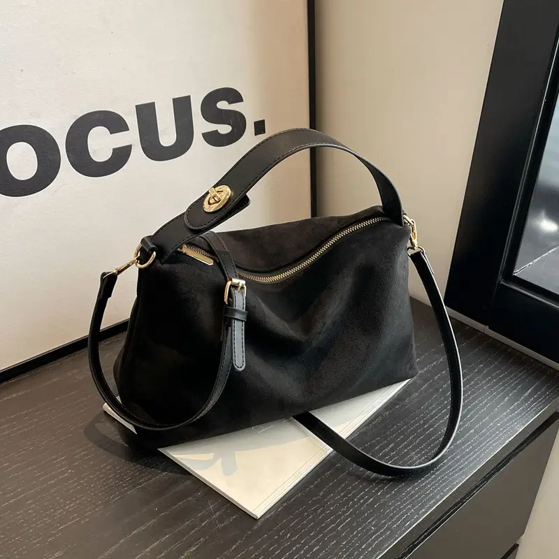 Women's Brown Suede Shoulder Bag Autumn Winter Cross Border Fashion - Image 5