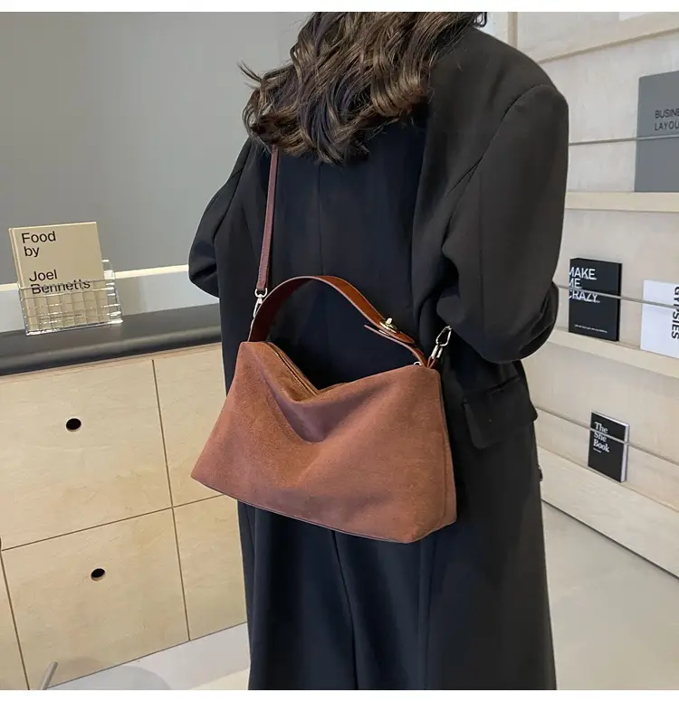 Women's Brown Suede Shoulder Bag Autumn Winter Cross Border Fashion — feature 10