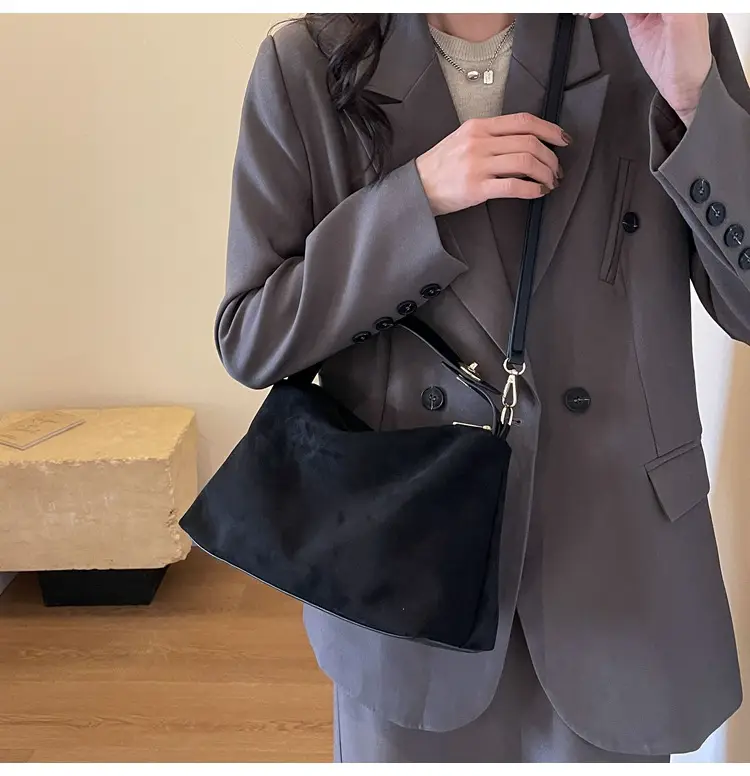 Women's Brown Suede Shoulder Bag Autumn Winter Cross Border Fashion — feature 15