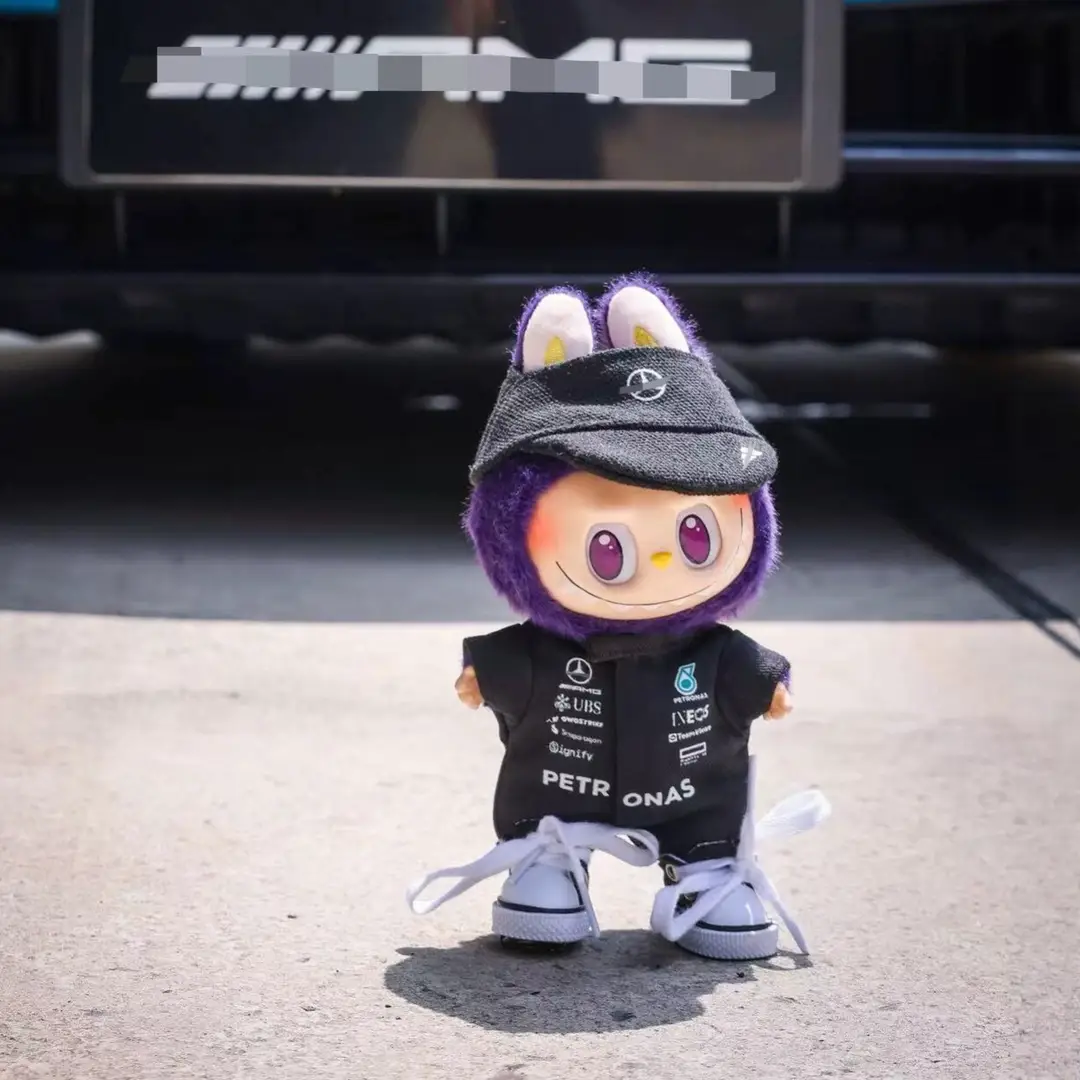 17cm Labubu Clothes Hamilton F1 Red Bull Racing Suit Labubu Baby Clothes Hat Mercedes-Benz Wholesale