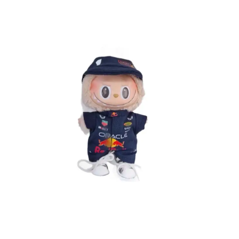 17cm Labubu Clothes Hamilton F1 Red Bull Racing Suit Labubu Baby Clothes Hat Mercedes-Benz Wholesale