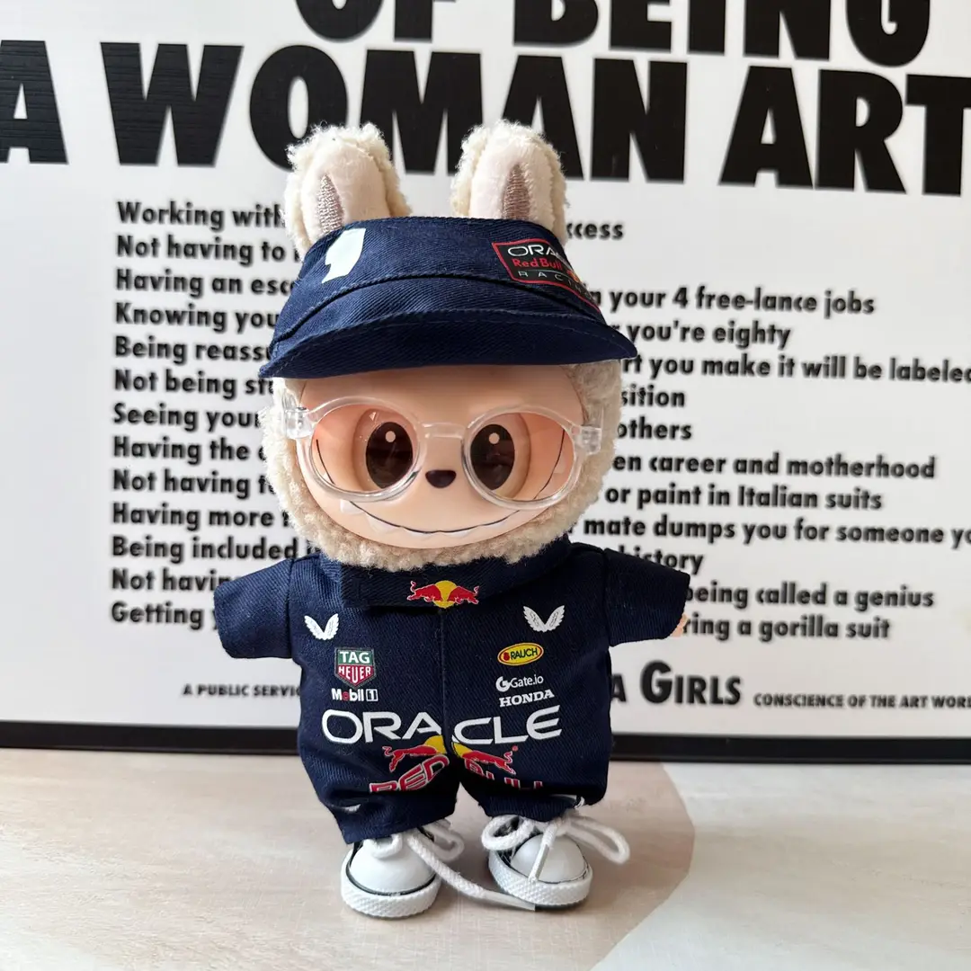 17cm Labubu Clothes Hamilton F1 Red Bull Racing Suit Labubu Baby Clothes Hat Mercedes-Benz Wholesale — feature 3