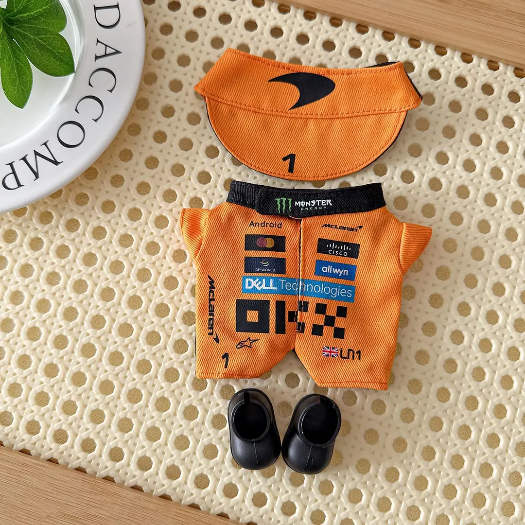 17cm Labubu Clothes Hamilton F1 Red Bull Racing Suit Labubu Baby Clothes Hat Mercedes-Benz Wholesale