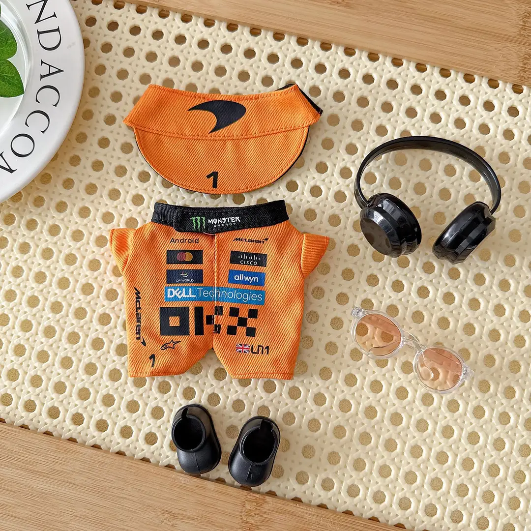 17cm Labubu Clothes Hamilton F1 Red Bull Racing Suit Labubu Baby Clothes Hat Mercedes-Benz Wholesale