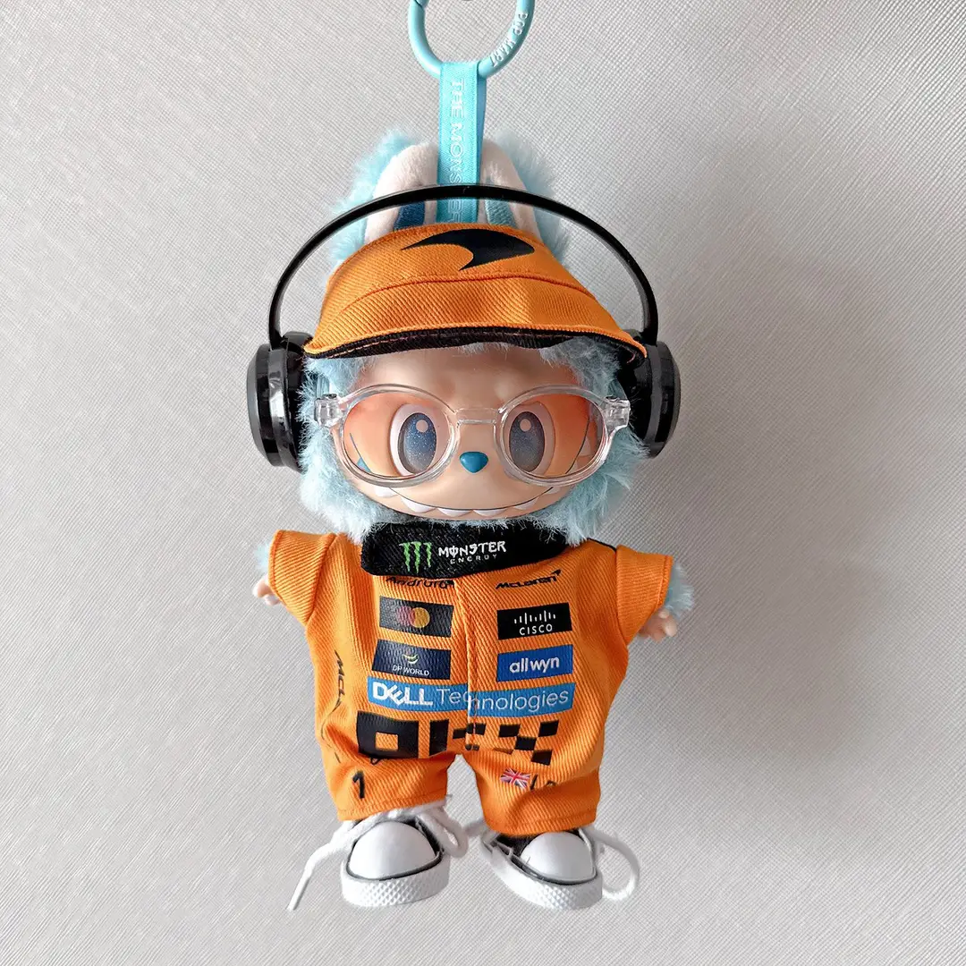 17cm Labubu Clothes Hamilton F1 Red Bull Racing Suit Labubu Baby Clothes Hat Mercedes-Benz Wholesale