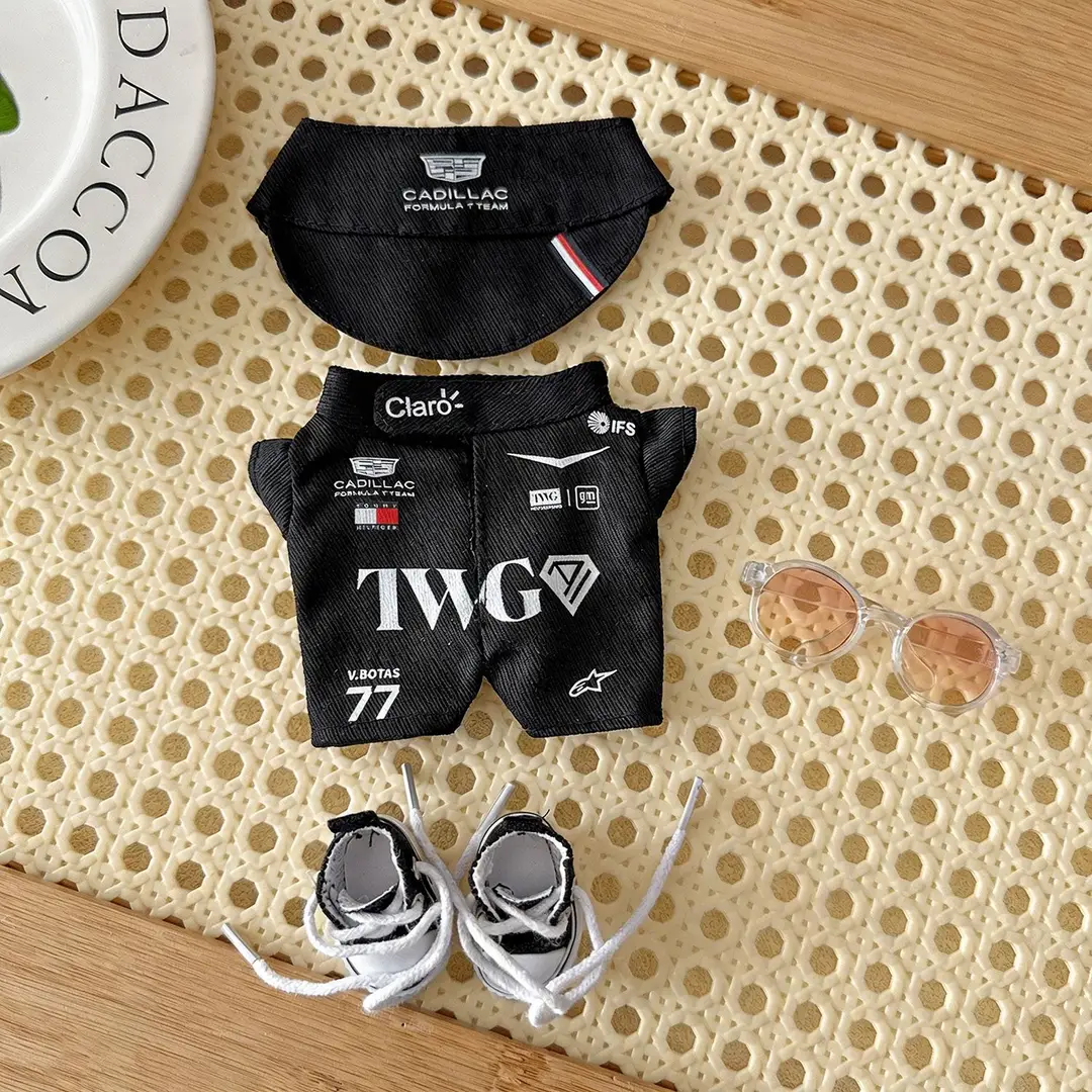 17cm Labubu Clothes Hamilton F1 Red Bull Racing Suit Labubu Baby Clothes Hat Mercedes-Benz Wholesale