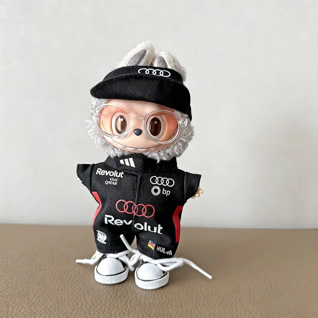 17cm Labubu Clothes Hamilton F1 Red Bull Racing Suit Labubu Baby Clothes Hat Mercedes-Benz Wholesale