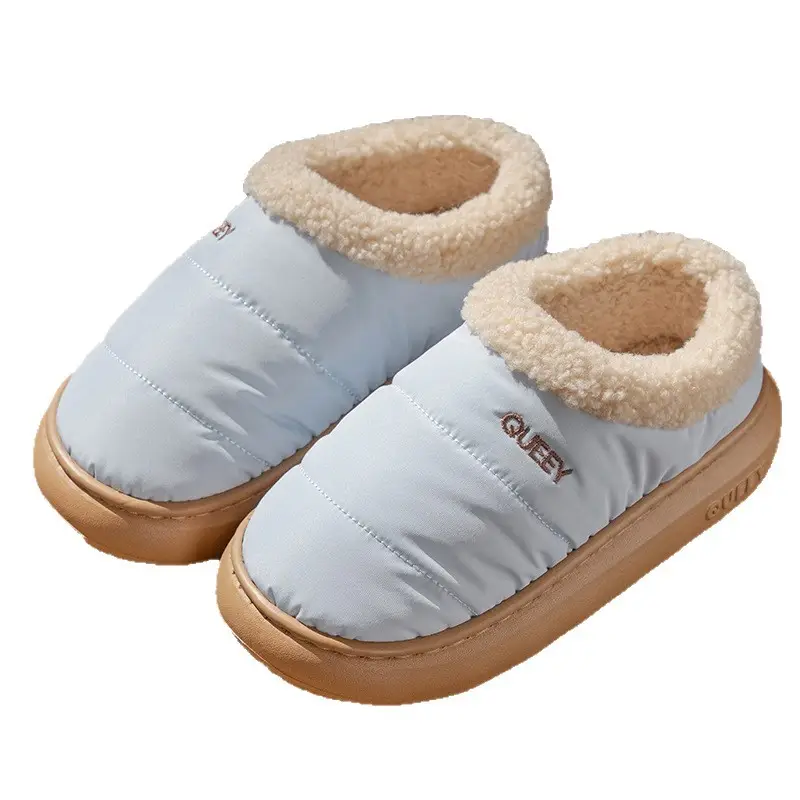 New Versatile Simple Outer Wear Furry Slippers, Comfortable Soft Thick-Soled Winter Couples Non-Slip Warm Cotton Shoes for Men and Women - Image 9