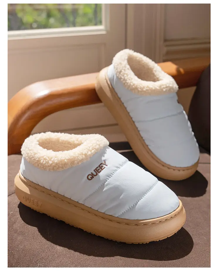 New Versatile Simple Outer Wear Furry Slippers, Comfortable Soft Thick-Soled Winter Couples Non-Slip Warm Cotton Shoes for Men and Women — feature 14