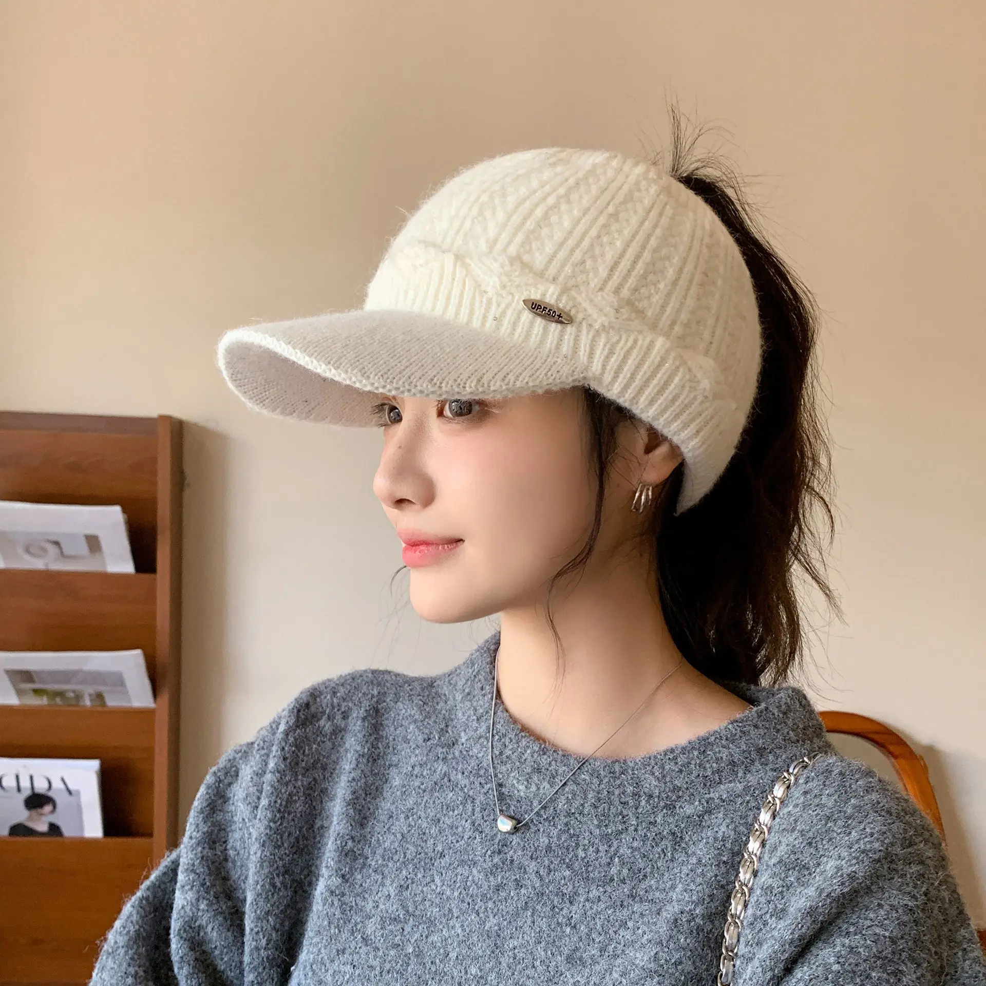 Women Knitted Wool Ear Protection Cap Winter Warm - Image 7