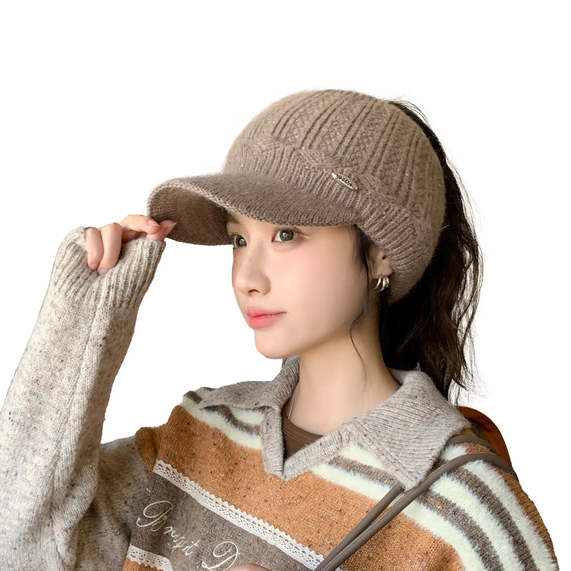 Women Knitted Wool Ear Protection Cap Winter Warm - Image 11