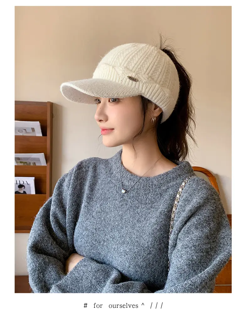 Women Knitted Wool Ear Protection Cap Winter Warm — feature 12