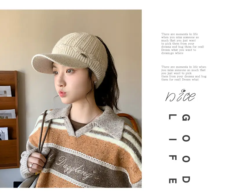 Women Knitted Wool Ear Protection Cap Winter Warm — feature 15