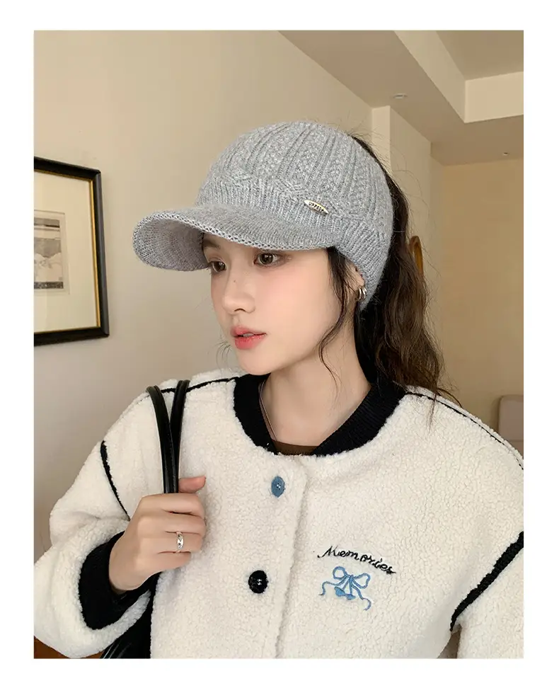 Women Knitted Wool Ear Protection Cap Winter Warm — feature 19