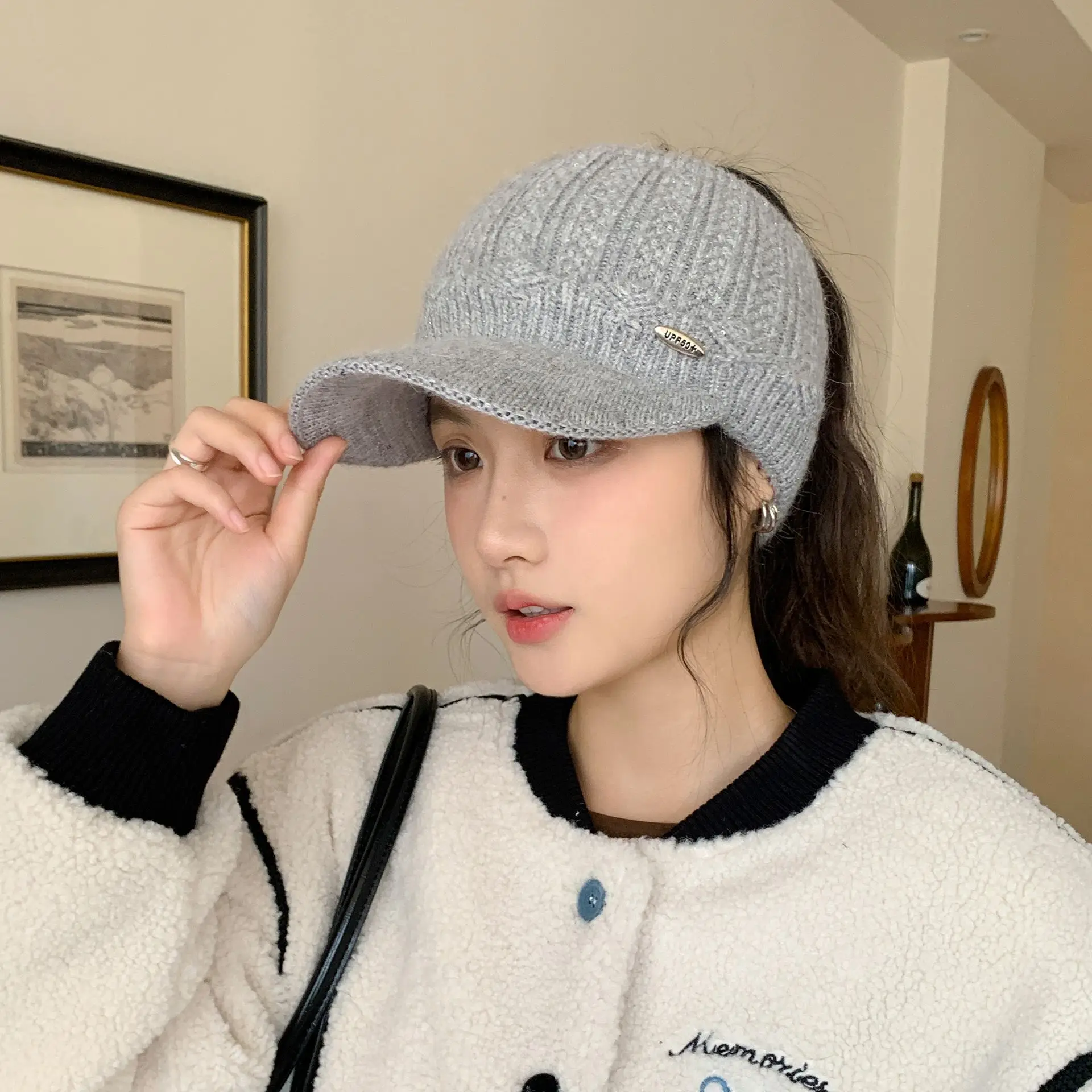 Women Knitted Wool Ear Protection Cap Winter Warm - Image 3