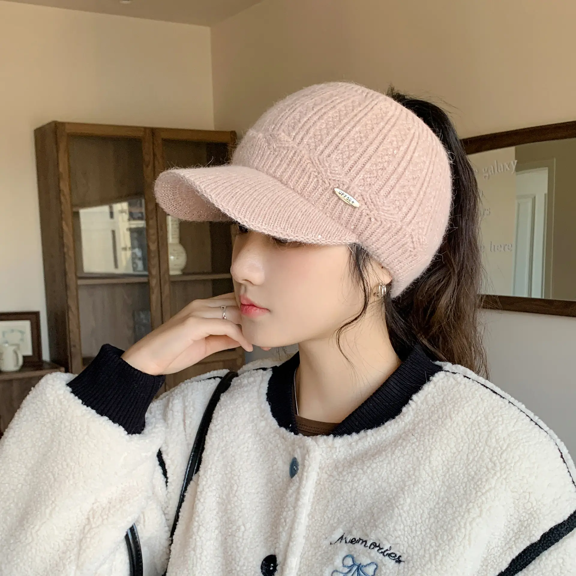 Women Knitted Wool Ear Protection Cap Winter Warm - Image 6