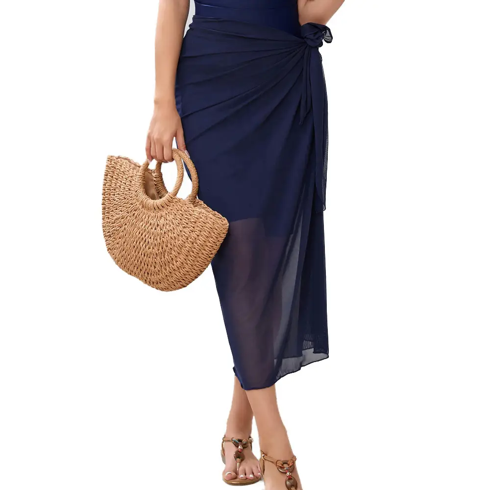 2024 Muslim Swimsuit Printed Navy 3-Piece Set - Image 2