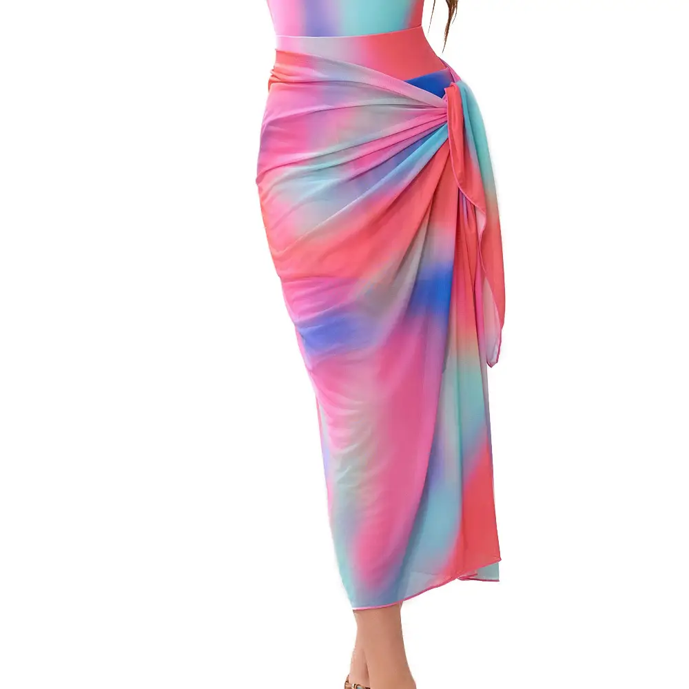 2024 Muslim Swimsuit Printed Navy 3-Piece Set - Image 3