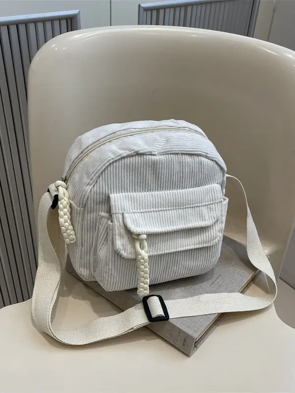 2025 Women's Brown Cord Set Crossbody Bag - Image 8