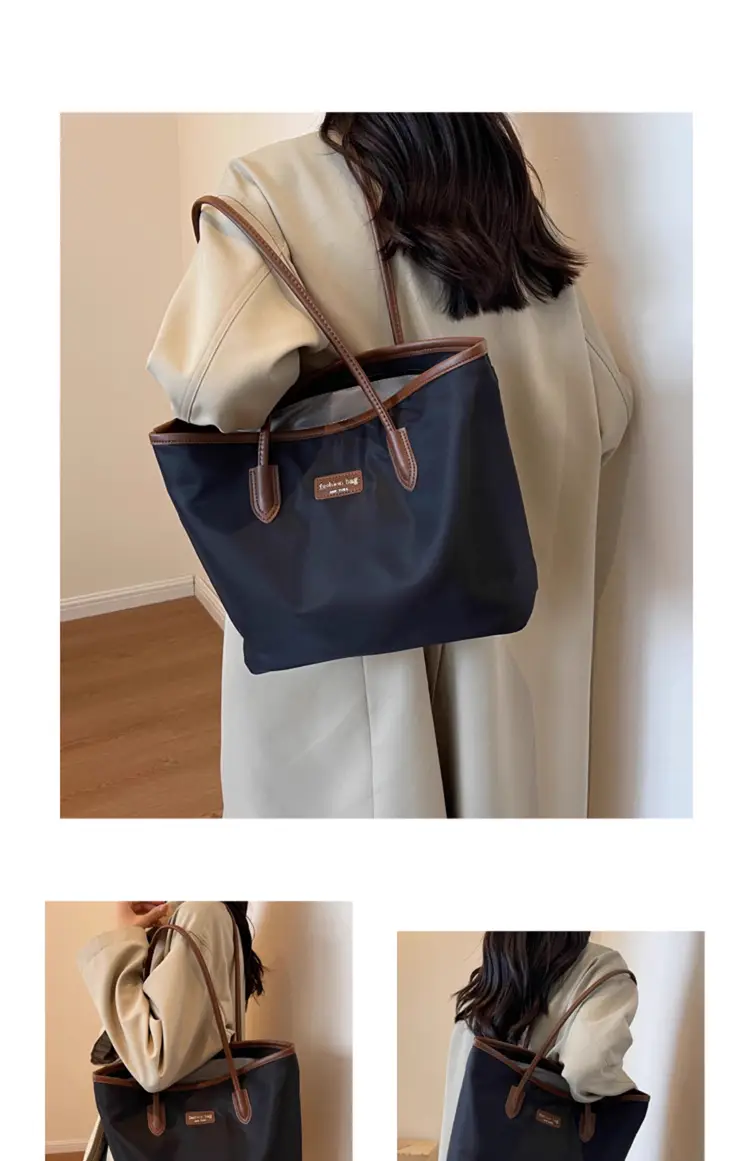 Women's Large Capacity Oxford Tote Bag Navy Blue — feature 15