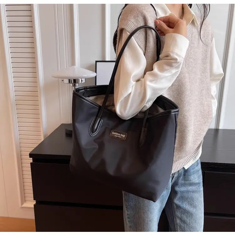 Women's Large Capacity Oxford Tote Bag Navy Blue — feature 24