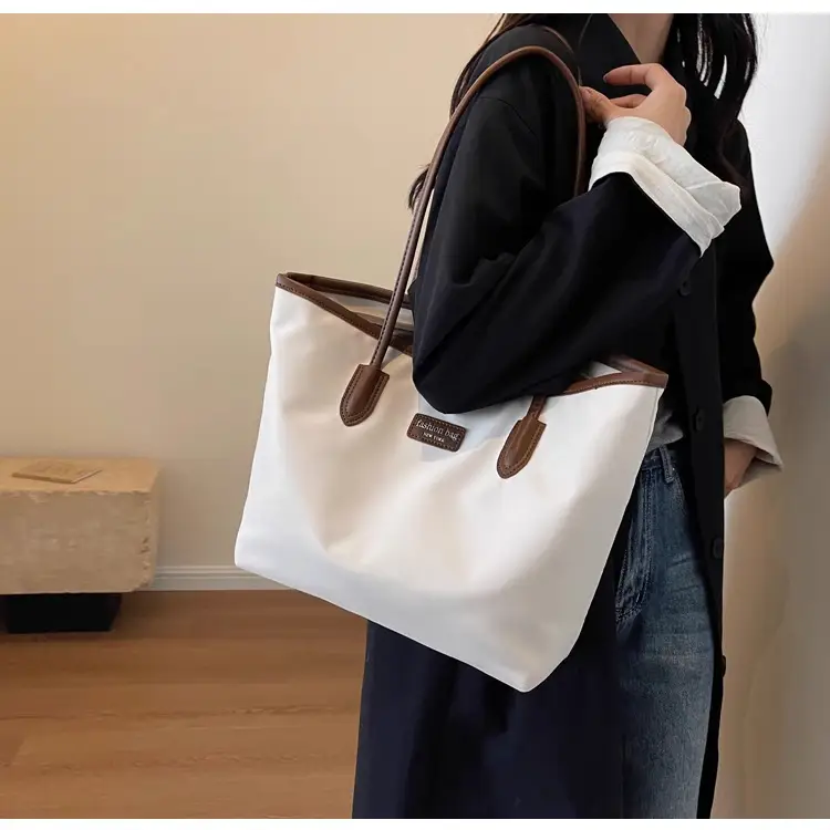 Women's Large Capacity Oxford Tote Bag Navy Blue — feature 27