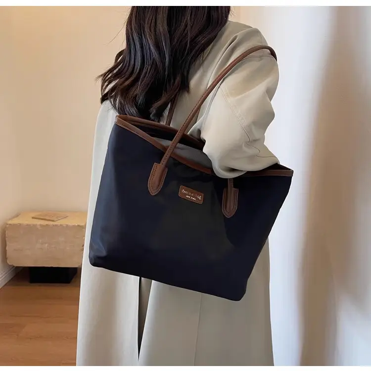 Women's Large Capacity Oxford Tote Bag Navy Blue — feature 30