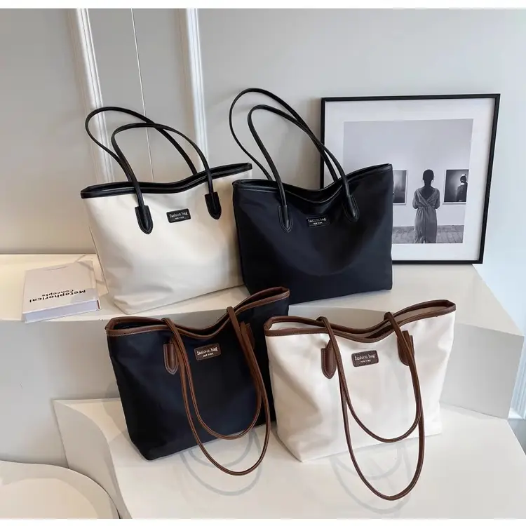 Women's Large Capacity Oxford Tote Bag Navy Blue — feature 36