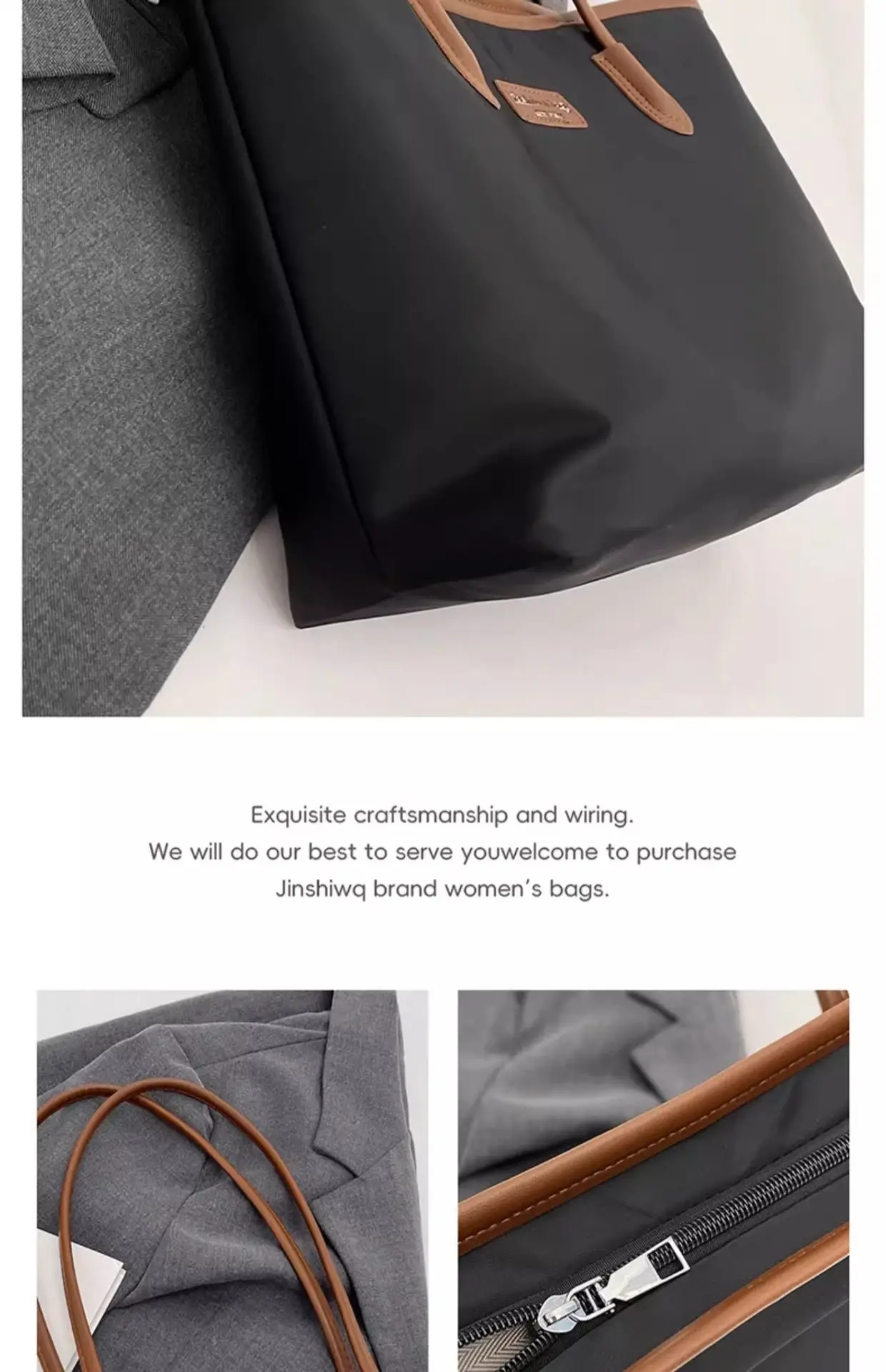 Women's Large Capacity Oxford Tote Bag Navy Blue — feature 63