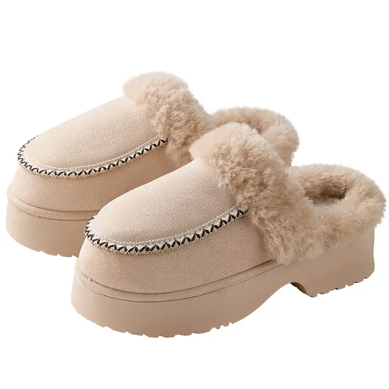 Nanbowan Cotton Slippers Women's New Autum Fleece-Lined Warm Cotton Shoes Comfortable Thick-Soled Slip-On Casual Slippers - Image 9