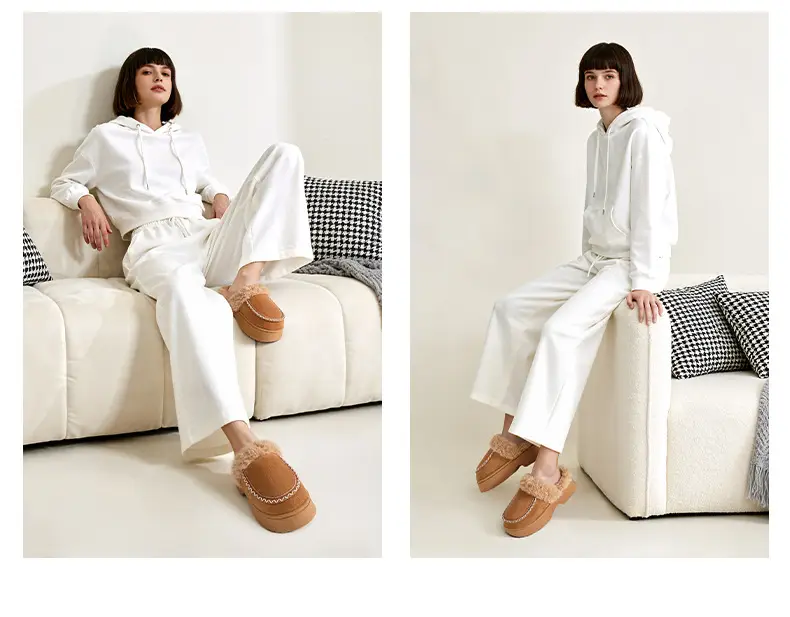 Nanbowan Cotton Slippers Women's New Autum Fleece-Lined Warm Cotton Shoes Comfortable Thick-Soled Slip-On Casual Slippers — feature 9