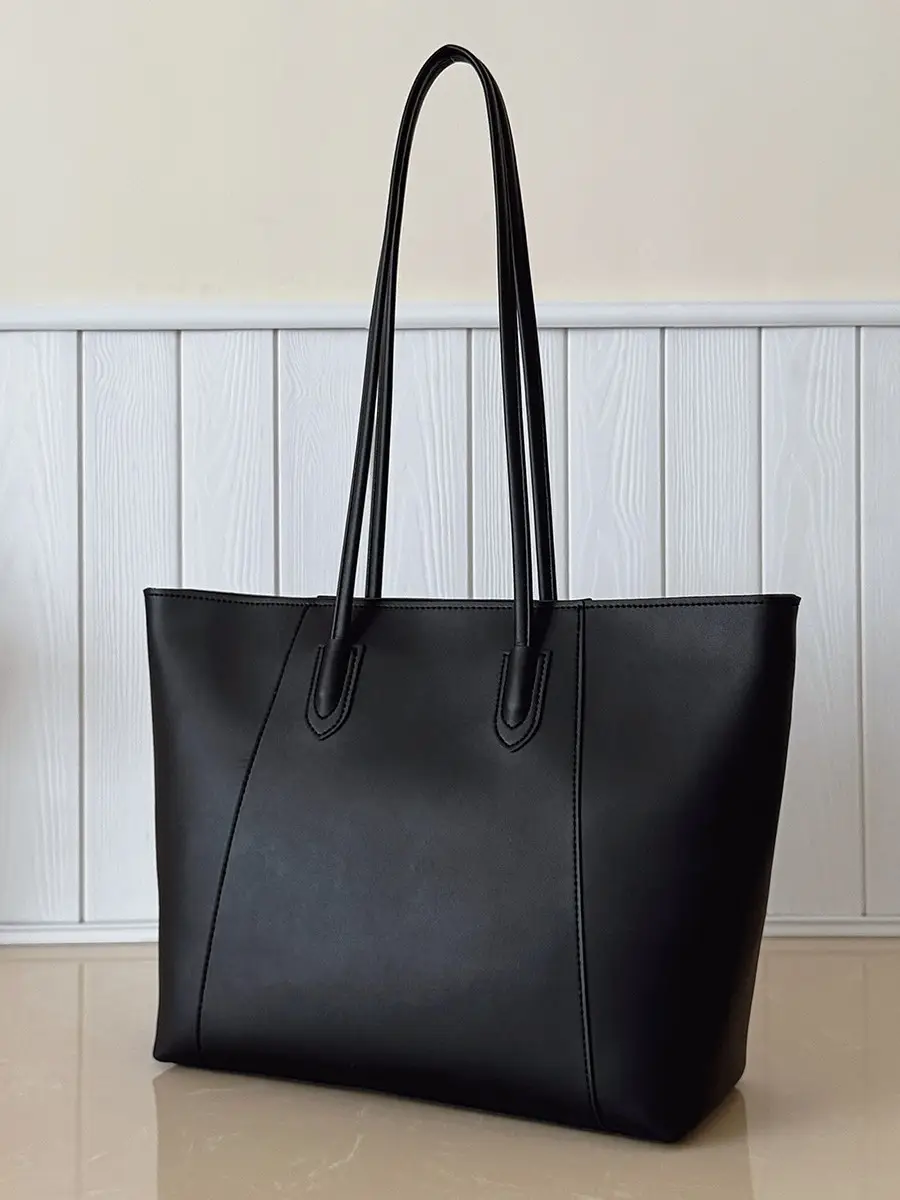 Large Capacity Solid Brown Tote Bag for Women