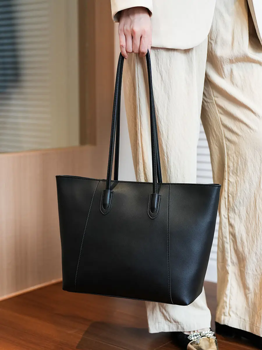 Large Capacity Solid Brown Tote Bag for Women — feature 17